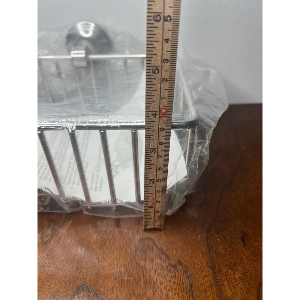 Pottery Barn Mercer Shower Caddy Polished Nickel Wall Mount Wire Basket 9" - Picture 7 of 10
